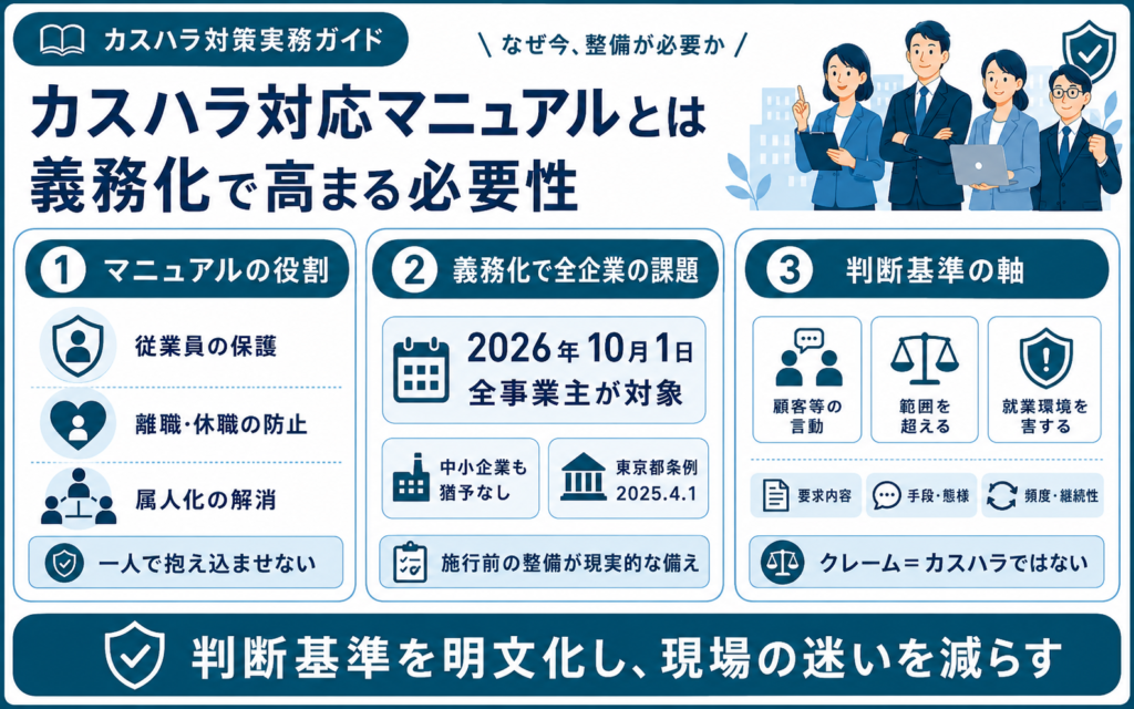 カスハラ対応マニュアルとは|義務化で高まる必要性