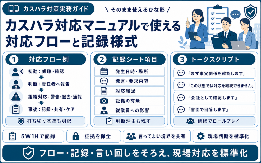 カスハラ対応マニュアルで使える対応フローと記録様式