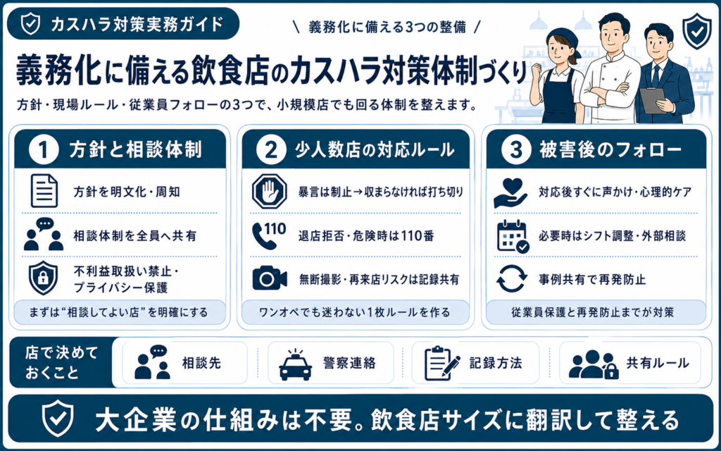 義務化に備える飲食店のカスハラ対策体制づくり