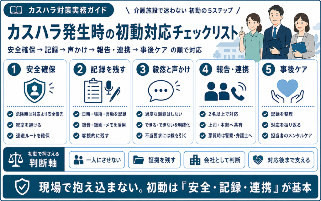 カスハラ発生時の初動対応チェックリスト