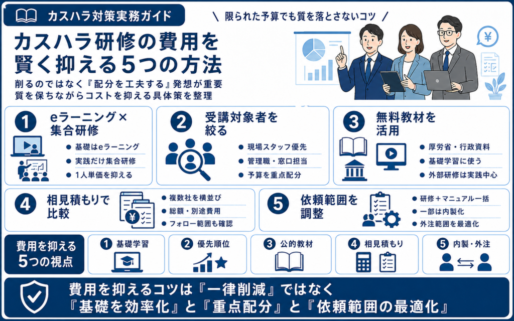 カスハラ研修の費用を賢く抑える5つの方法