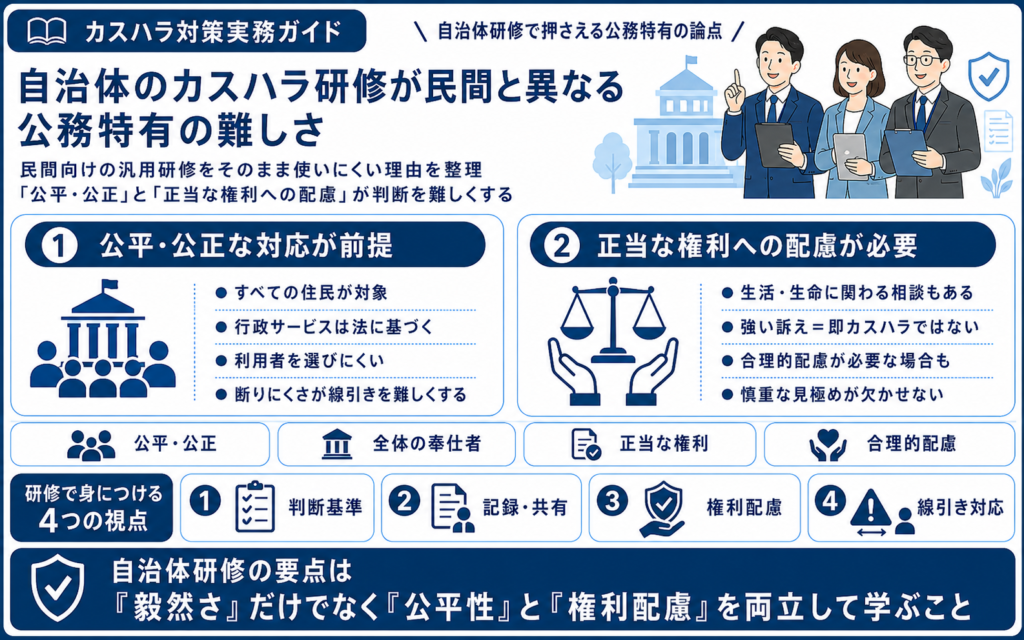 自治体のカスハラ研修が民間と異なる公務特有の難しさ