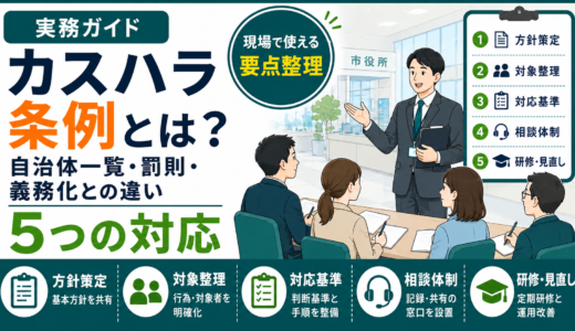 カスハラ条例とは？自治体一覧・罰則・義務化との違いと5つの対応