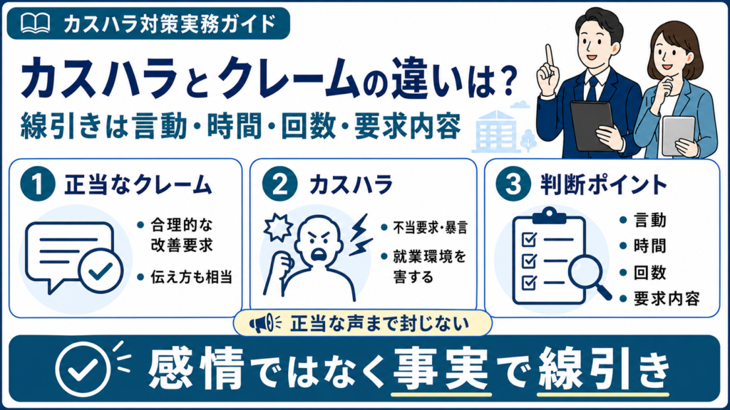 カスハラとクレームの違いはどこにあるのか