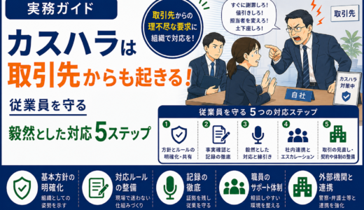 カスハラは取引先からも起きる！従業員を守る毅然とした対応5ステップ