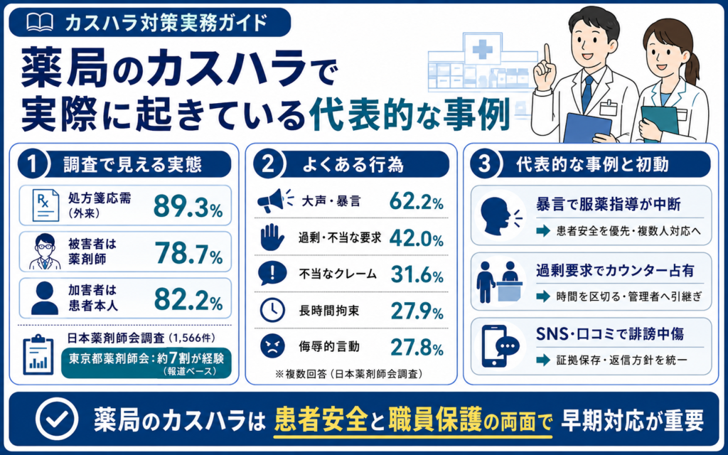 薬局のカスハラで実際に起きている代表的な事例