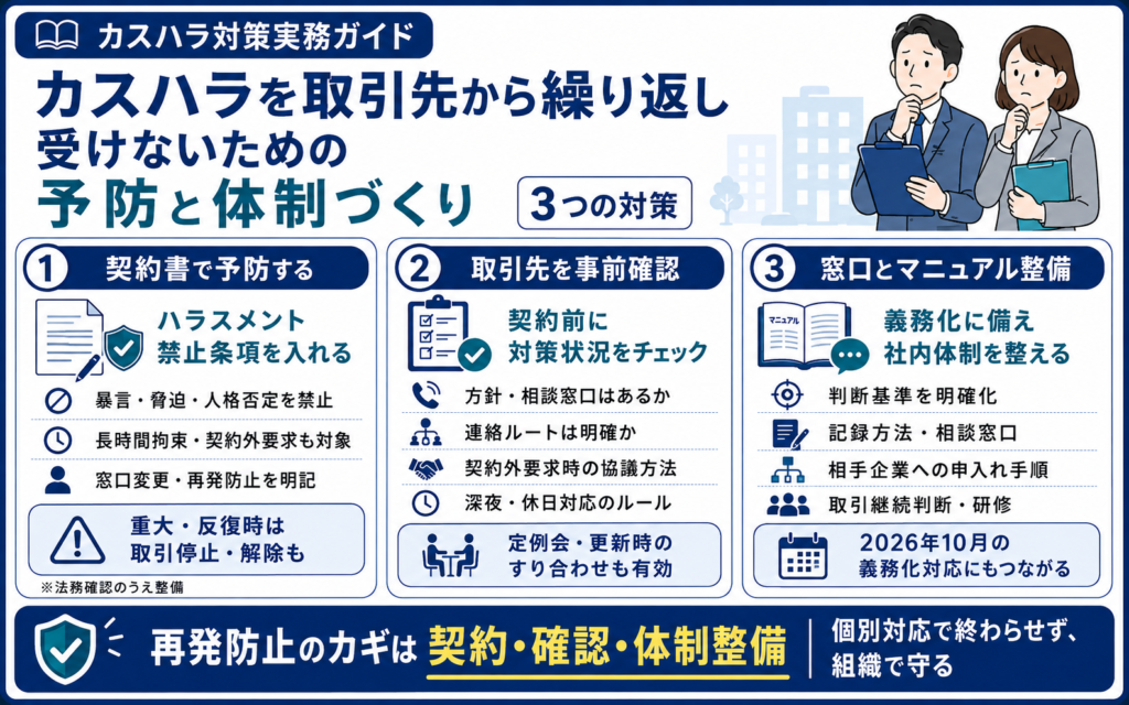 カスハラを取引先から繰り返し受けないための予防と体制づくり