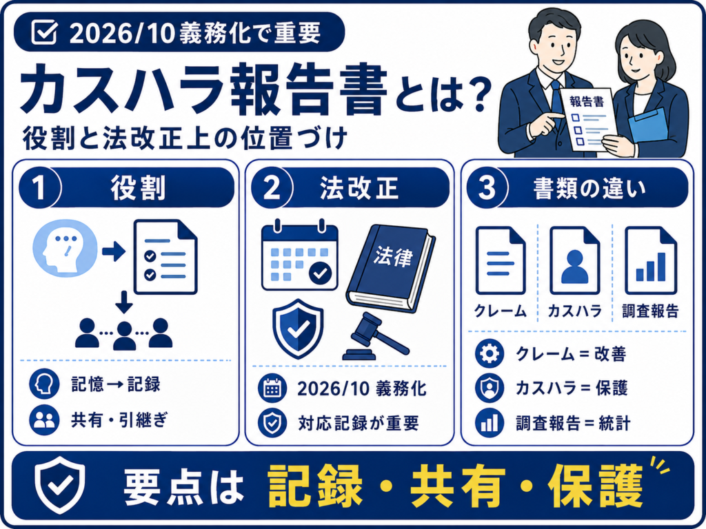 カスハラ報告書とは?役割と法改正上の位置づけ