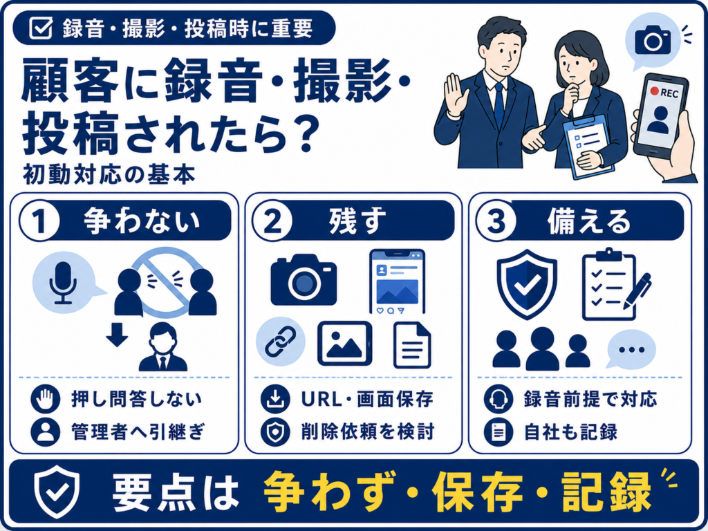 顧客に録音・撮影・投稿されたときの対処法