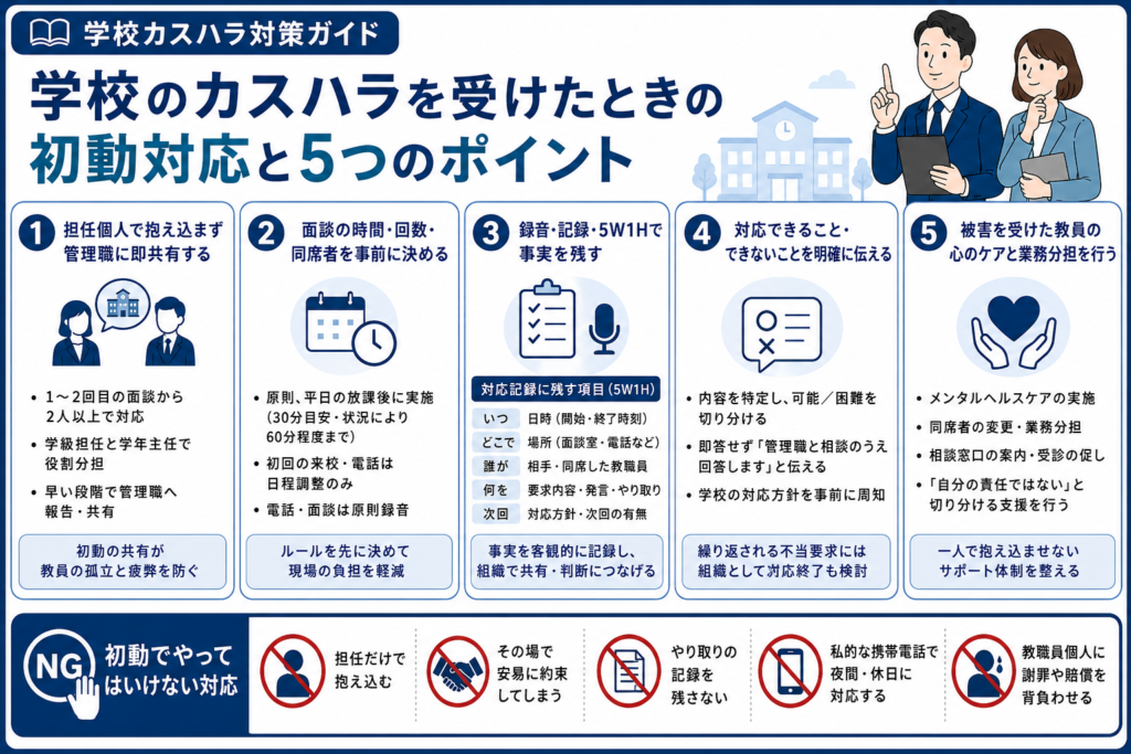 学校のカスハラを受けたときの初動対応と5つのポイント